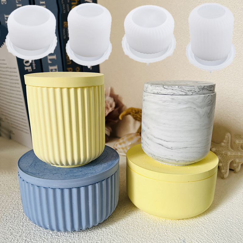 Potsticker Mold - Cimento Vela Jar Molde Silicone com