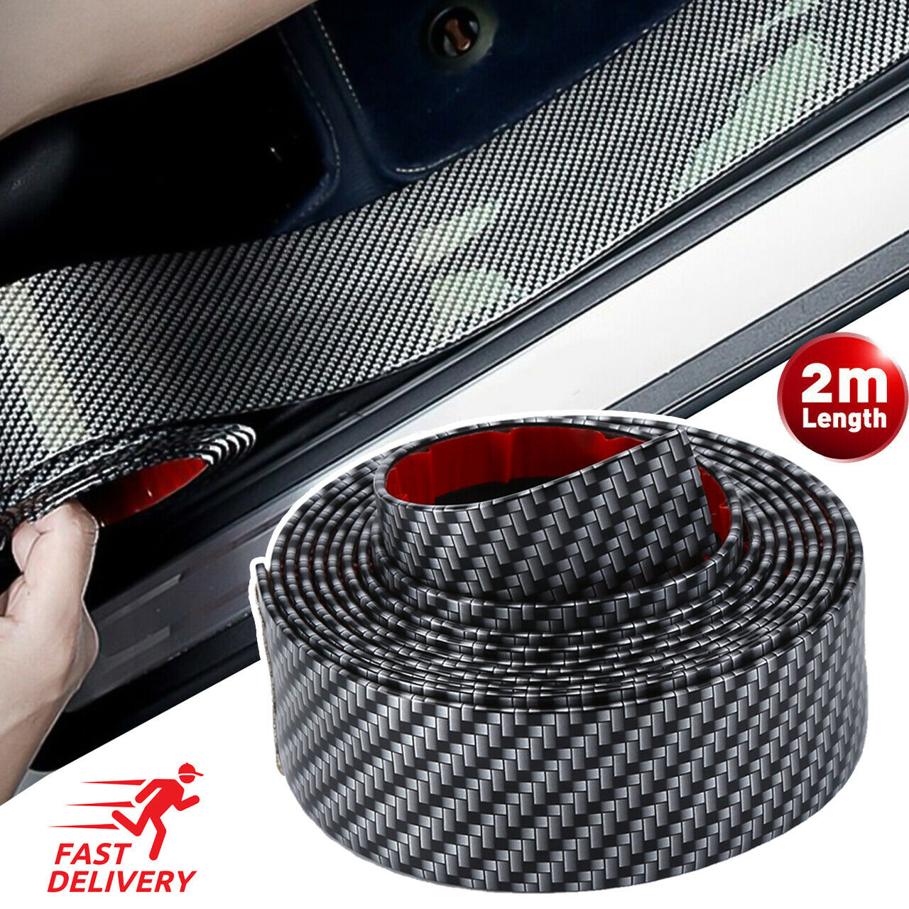 Crepe Pan Carbon - 2m adesivos de carro anti risco